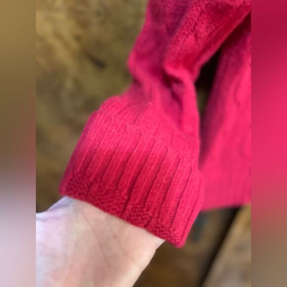 Charter Club - Red Cable Knit Turtleneck Sweater - Picture 5 of 5